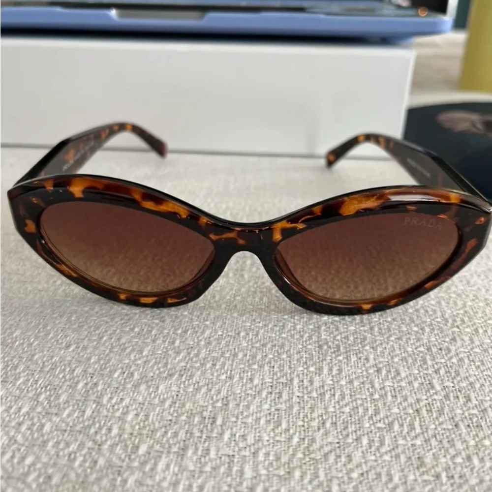 Prada Women's Tortoiseshell Cat-Eye Sunglasses - Brown Lenses - Picture 2 of 3